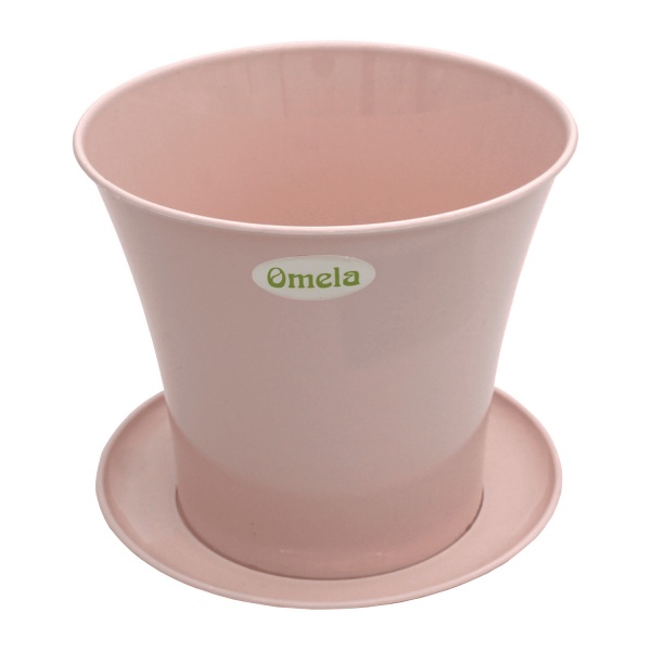 Горшок пластиковый Омела Акварель 2,3 л D 18 круглый кремовый 