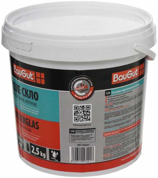 Рідке скло гідроізоляційне натрієве BauGut 2,5 кг