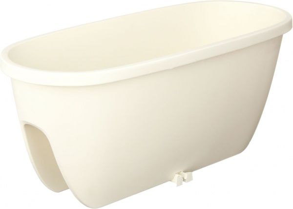 Вазон пластиковий Plastkon Balconia OVI з кріпленням на перила овальний 39,8л білий 