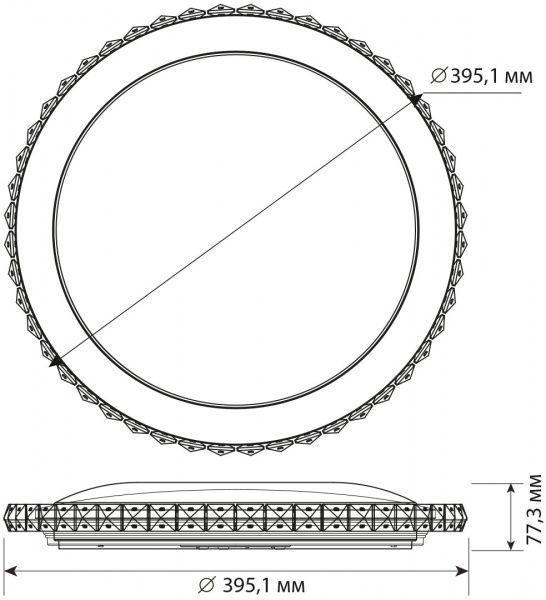 Світильник світлодіодний Hopfen Siyanie з пультом ДК 28 Вт білий/хром 3000-6000 К 