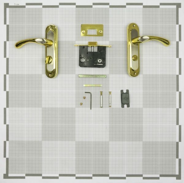 Замок врезной с ручками  BRUNO 910K6 WC 50 мм черный никель/