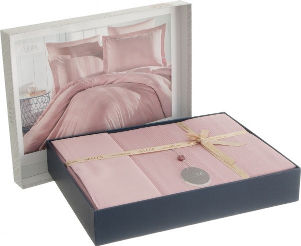 Комплект постельного белья Emboss 2 пудровый Sesli Tekstil 