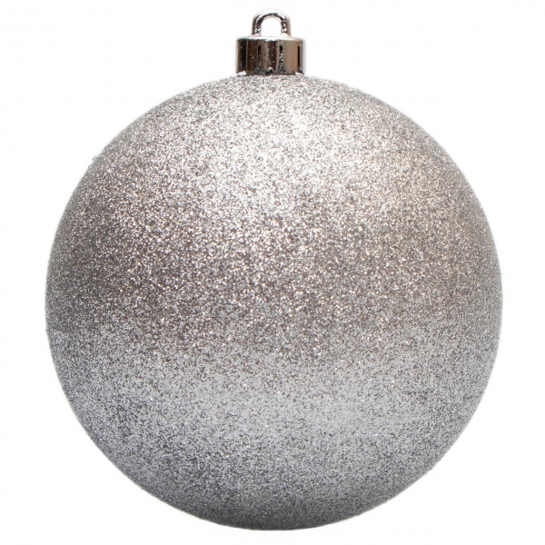 Шар новогодний Девилон 100 мм серебряный 250720