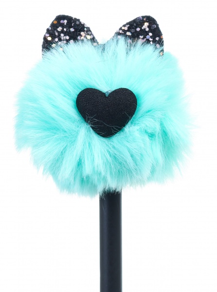 Олівець чорнографітний Пухнастик з вушками зелений