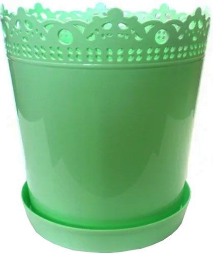 Вазон пластиковый Алеана Ришелье круглый 2л салатовый 