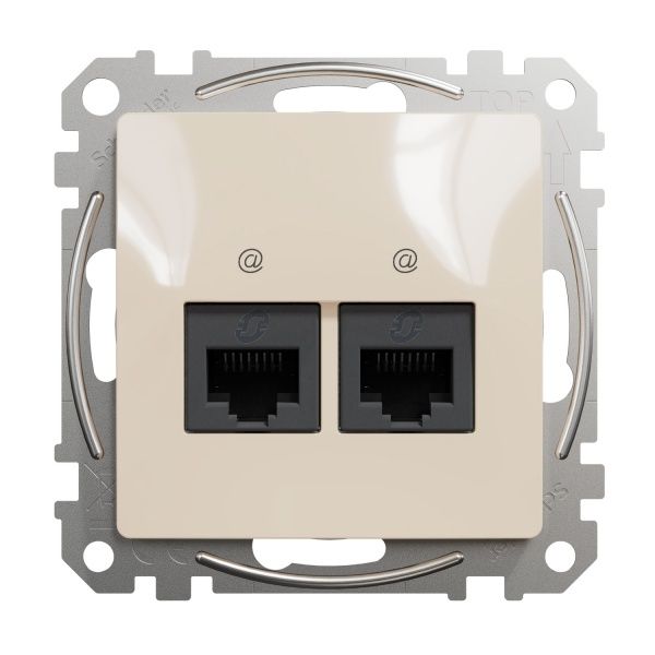Розетка компьютерная двойная без заземления Schneider Electric Sedna Design RJ45 категория 5E UTP бежевый SDD112452
