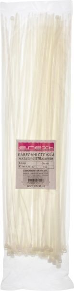 Стяжка кабельна E.NEXT e.ct.stand.370.4.white 4х370мм