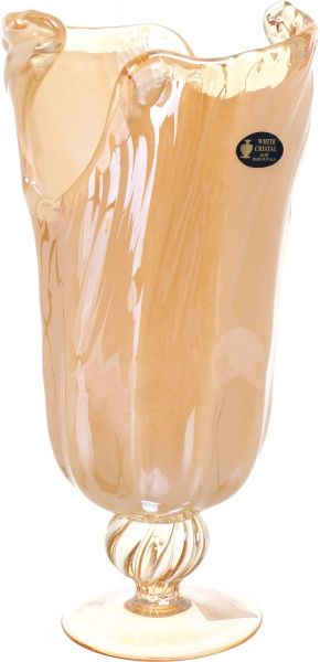 Ваза стеклянная желтая Nabil 21х44х21 см VS1225/HNY White cristal