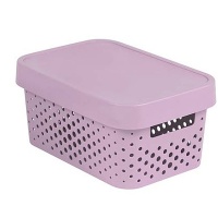 Контейнер із кришкою Curver 229155 Infinity 11 л рожевий ажурний 140x360x270 мм