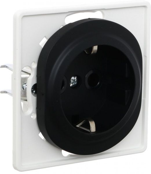 Розетка с заземлением Aling-Conel Eon без шторок черный E630.E1