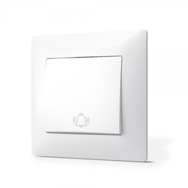 Кнопка дзвінка одноклавішний TITANUM без підсвітки білий TF-ST-DB1-W