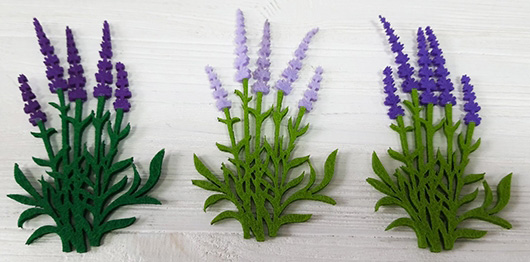 Декор из фетра Лаванда 11 см 125244 3 шт. Діамантові ручки