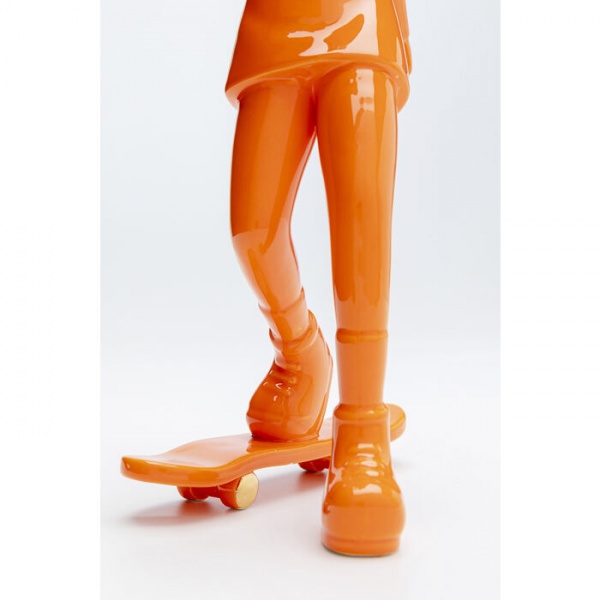 Статуэтка декоративная Skating Astronaut оранжевая 33 см KARE Design