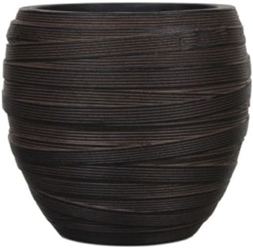Кашпо керамическое Capi Elegant Loop круглый 0,3л коричневый (080296) 