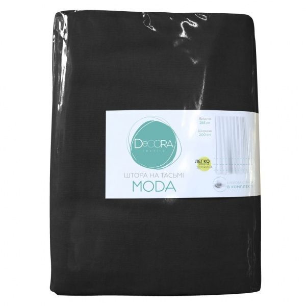Штора Moda 200х285 см черный Decora