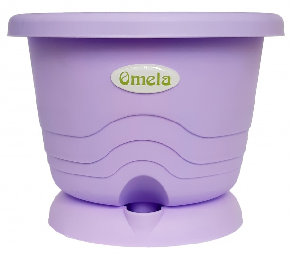 Горщик пластиковий Омела Пастель 4,5 л круглий лаванда (ТУ У 22.29-40031804-001:2022) 