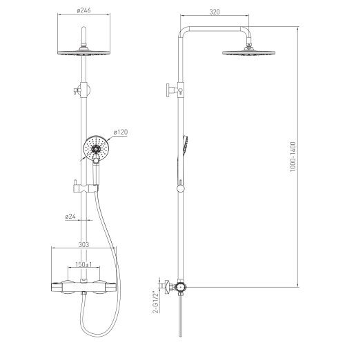Душевая система VOLLE SISTEMA P 1580.090501