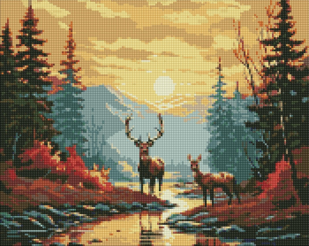 Алмазна мозаїка Витончені олені 40х50 см Ideyka