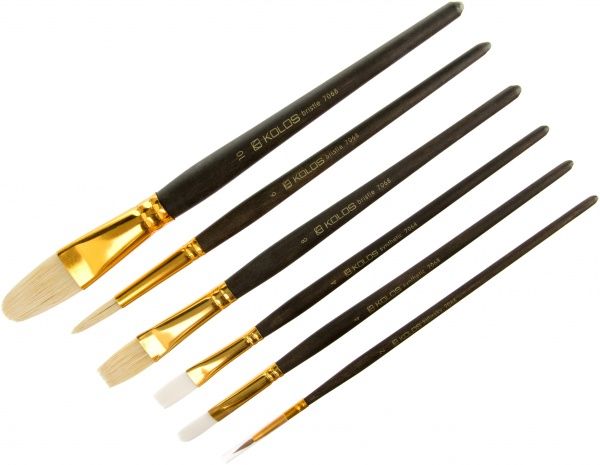 Набор кистей 7068 синтетика, щетина 6 шт. KOLOS 