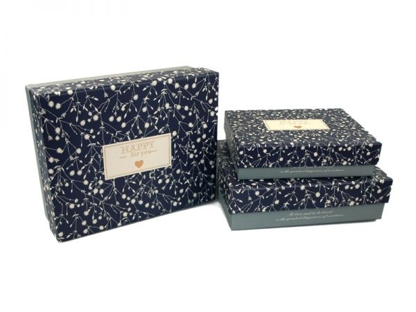 Коробка подарочная C210-1 Серая 18.6x14.5x5 см