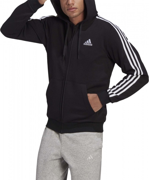 Джемпер Adidas M 3S FL FZ HD GK9051 р. 2XL чорний