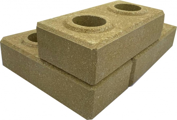 Кирпич гиперпрессованный LEGO-FASAD гладкий угловой желтый