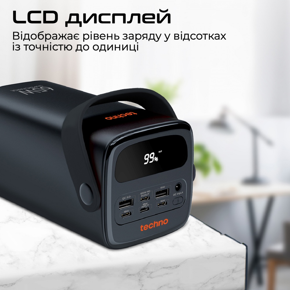 Повербанк Techno Powerbank-80 80000 mAh black (powerbank-80)