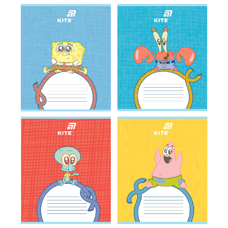 Тетрадь Sponge Bob 12 лист. косая линия SB26-235 KITE — фото 1