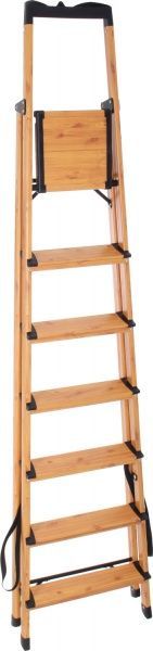 Драбина-стрем’янка Expert Tools декорована під дерево з поличкою на 7 сходинок
