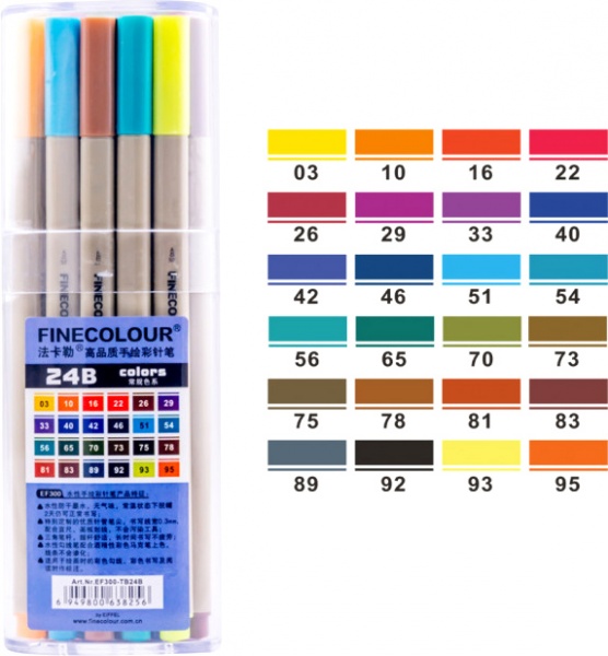 Набор маркеров FINECOLOUR Liner 24 цвета EF300-TB24B разноцветный 