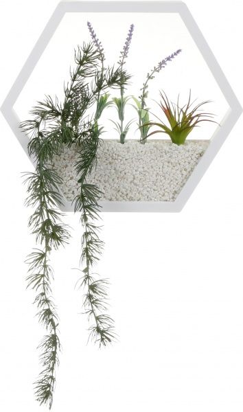 Декор настінний Nature шестикутний 34,5x30 см білий 