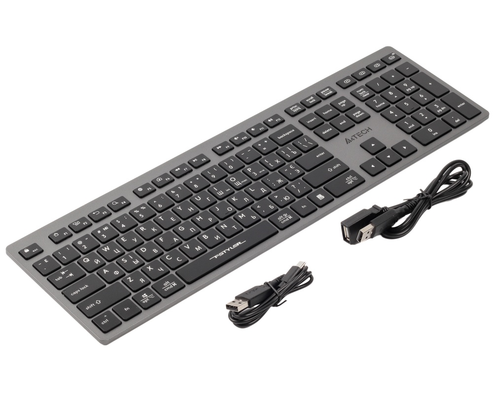 Клавіатура A4Tech (FBX50C (Grey)) з ножичним перемикачем grey