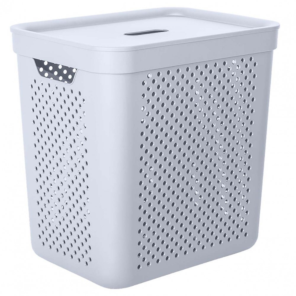 Корзина для белья Алеана Simple с органайзером 35 л серый