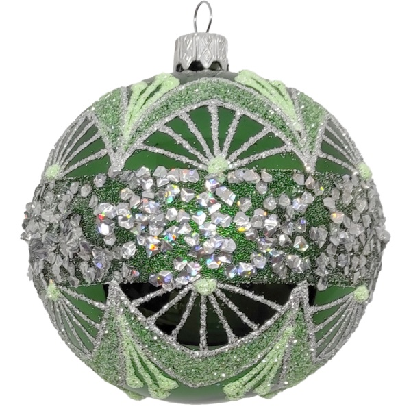 Шар новогодний 80 мм зеленый 10147