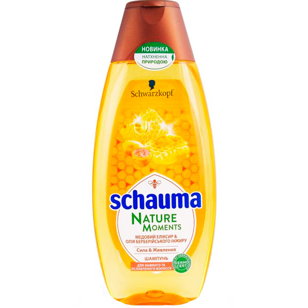 Шампунь Schauma Nature Moments Медовый эликсир и масло берберийского инжира для ломких и ослабленных волос 400 мл