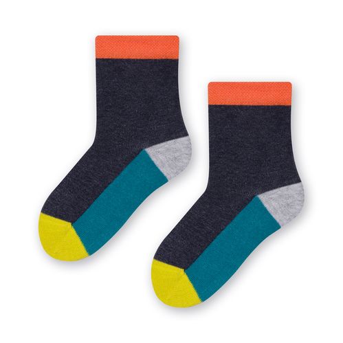 Шкарпетки дитячі для хлопчиків Steven 138272 р. 23-25 меланж/джинс 