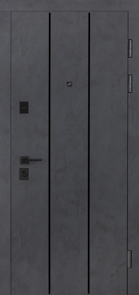 Дверь входная Булат Ультра (квадро) 535 бетон антрацит / бетон снежный 2050x950 мм левая