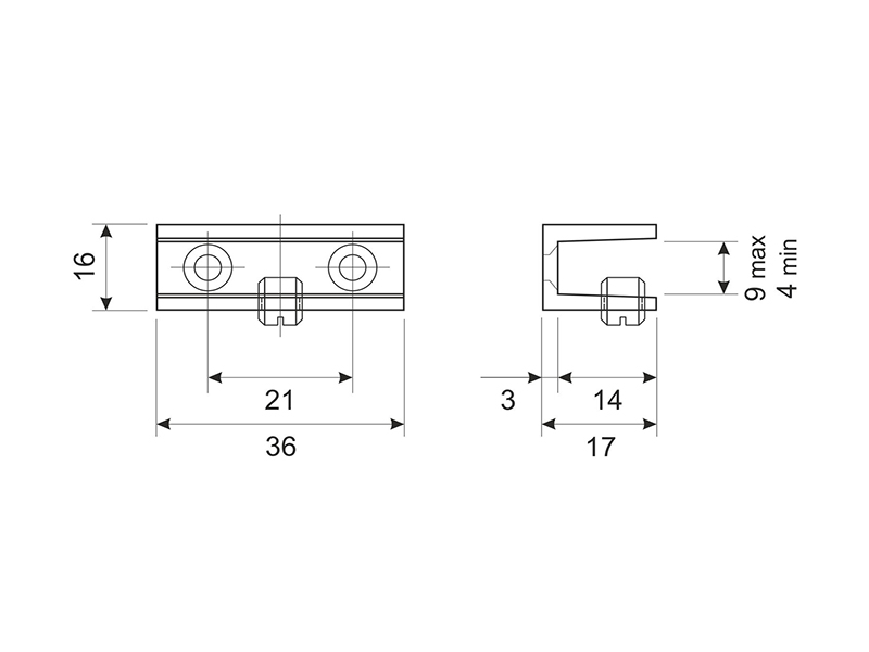 Тримач для полиць DC DM 02 BLKM Чорний Матовий 2 шт
