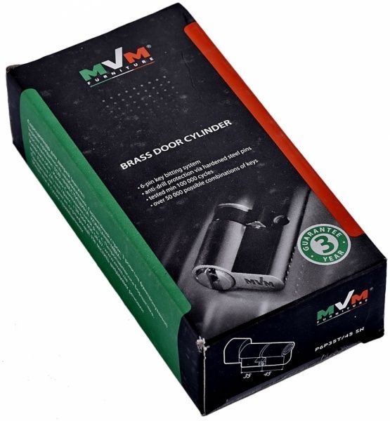 Цилиндр MVM Р6Р 45x35 ключ-вороток 80 мм матовый никель