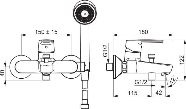 Смеситель для ванны Oras Saga New с душевым комплектом 9951Y