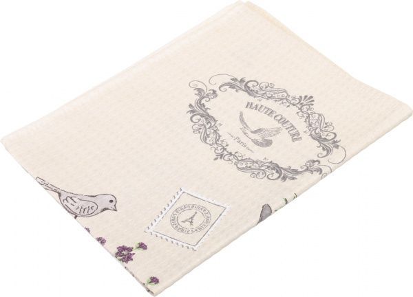 Рушник вафельний Прованс 60x45 см UP! (Underprice) бежевий із малюнком 