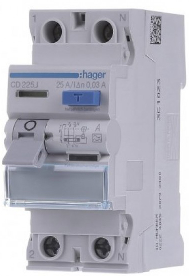 Пристрій захисного відключення Hager 16 А 30 МА CD216J