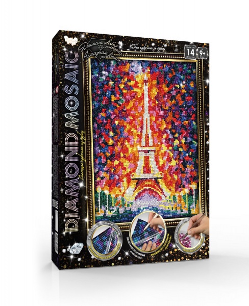 Набор для творчества Danko Toys Бриллиантовая живопись DIAMOND MOSAIC А4 с.2 №7 Эйфелева башня DM-03-07