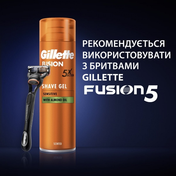 Гель для гоління Gillette Fusion для чутливої шкіри 75 мл