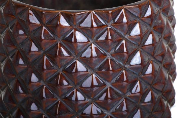 Кашпо керамічне Ромбік круглий (380-5.9-H3) коричневий 