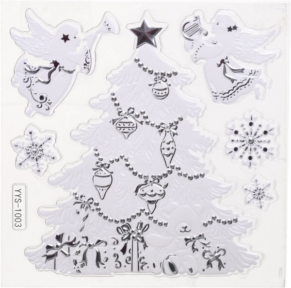 Наклейка декоративная силиконовая микс (4 дизайна) в ассортименте 17x17 см