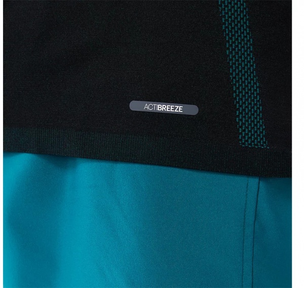 Футболка Asics SEAMLESS LS TOP 2011C394-301 р.XL чорно-зелений