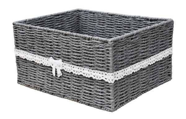 Корзина плетеная Handy Home EW-61 L Бантик бумажная рафия 170x360x270 мм