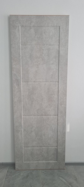 Дверне полотно Інтер'єрні двері Оріон штучний шпон ПГ 800 мм світло-сірий бетон 