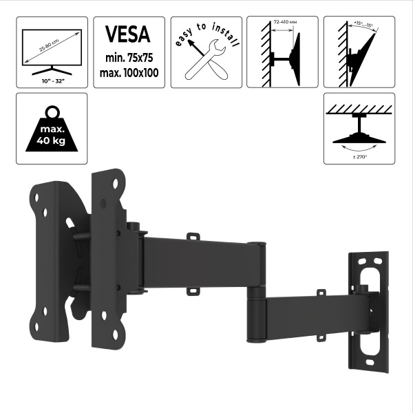 Крепление для телевизора HausMark TWBR-211 поворотно-наклонные 10